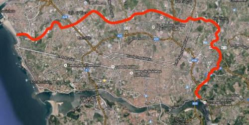 traçado da Estrada da Circunvalação